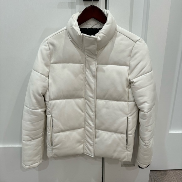 Andrew Marc Sport Faux Leather Puffer Jacket - Picture 5 of 8